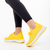 Γυναικεία αθλητικά παπούτσια  κίτρινα από ύφασμα Samye, 4 - Kalapod.gr