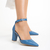 Γυναικεία παπούτσια μπλε με τακούνι από οικολογικό δέρμα Ramani, 3 - Kalapod.gr