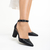Γυναικεία παπούτσια μαύρα με τακούνι από οικολογικό δέρμα Ramani, 3 - Kalapod.gr