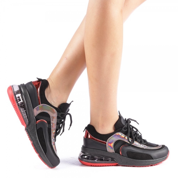 Γυναικεία αθλητικά παπούτσια Nikol μαύρα, 2 - Kalapod.gr