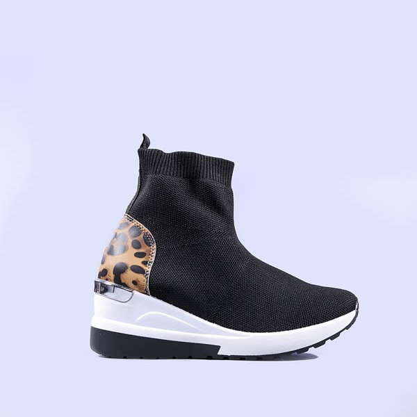 Γυναικεία αθλητικά παπούτσια Haven μαύρο με λεοπάρδαλη, 5 - Kalapod.gr