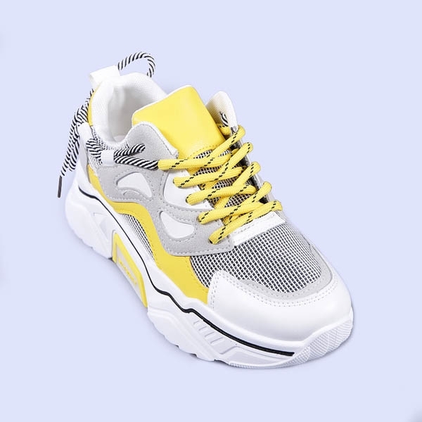 Γυναικεία αθλητικά παπούτσια Pamela κίτρινα, 5 - Kalapod.gr