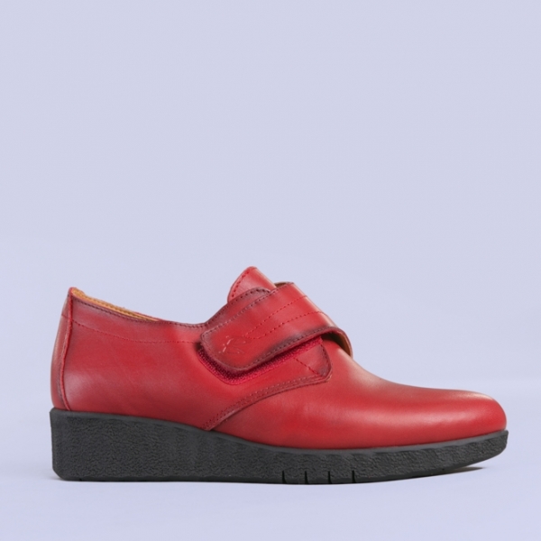 Δερμάτινα παπούτσια  Latina κόκκινα, 5 - Kalapod.gr