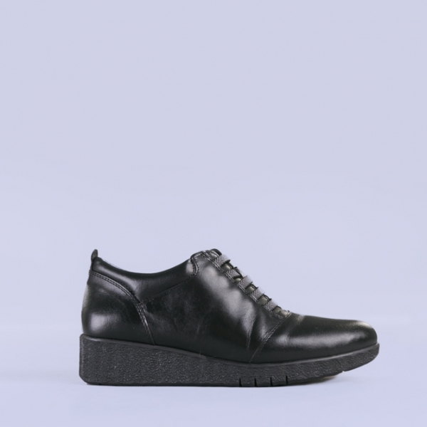 Δερμάτινα παπούτσια  Zenda μαύρα, 5 - Kalapod.gr