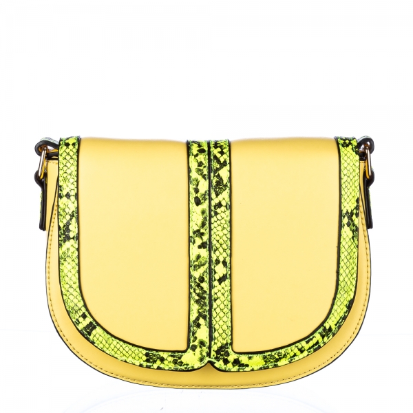 Γυναικεία τσάντα Evian Κίτρινη οικολογικό δέρμα, 3 - Kalapod.gr
