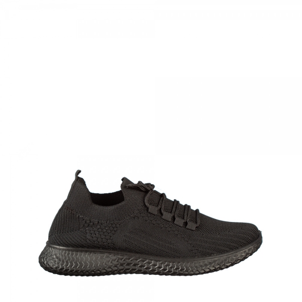Ανδρικά αθλητικά παπούτσια μαύρα από οικολογικό δέρμα Vurvun - Kalapod.gr