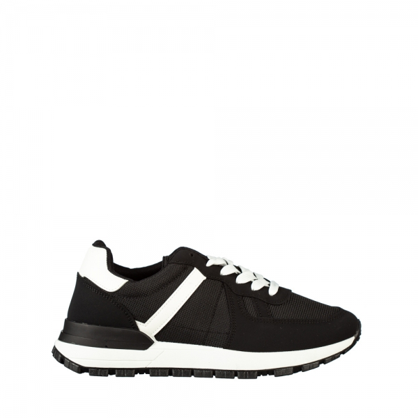 Ανδρικά αθλητικά παπούτσια μαύρα από οικολογικό δέρμα και ύφασμα  Redal - Kalapod.gr