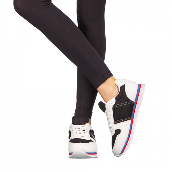 Γυναικεία αθλητικά παπούτσια Corny μαύρα με λευκό, 3 - Kalapod.gr