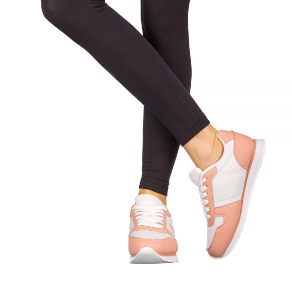 Γυναικεία αθλητικά παπούτσια   Corny λευκά  με ροζ, 3 - Kalapod.gr