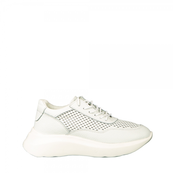 Γυναικεία casual παπούτσια από φυσικό δέρμα λευκά Zevoma, 2 - Kalapod.gr