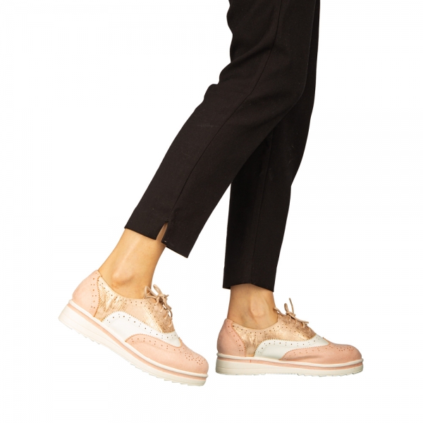 Γυναικεία casual παπούτσια  από οικολογικό δέρμα ροζ Darme - Kalapod.gr