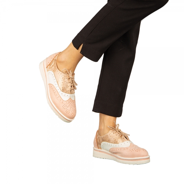 Γυναικεία casual παπούτσια  από οικολογικό δέρμα ροζ Darme, 5 - Kalapod.gr