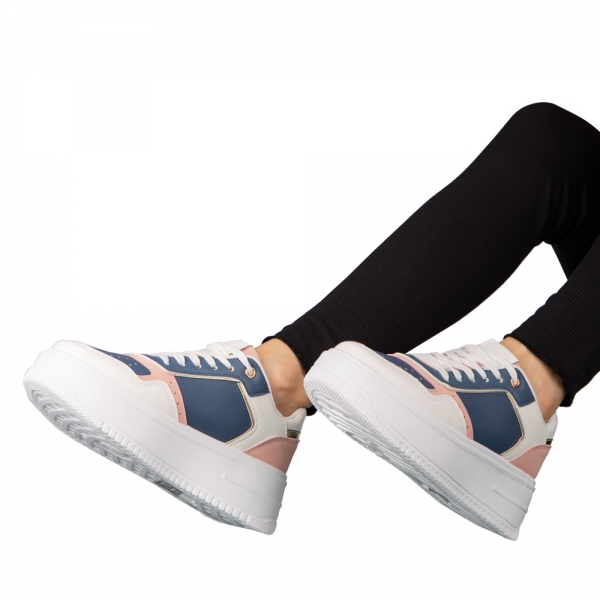 Γυναικεία αθλητικά παπούτσια  μπλε από οικολογικό δέρμα Medar, 5 - Kalapod.gr