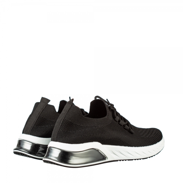 Ανδρικά αθλητικά παπούτσια μαύρα από συνθετικό υλικό Amal, 4 - Kalapod.gr