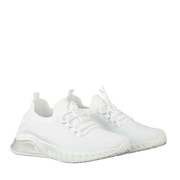 Ανδρικά αθλητικά παπούτσια λευκά από συνθετικό υλικό Amal, 2 - Kalapod.gr