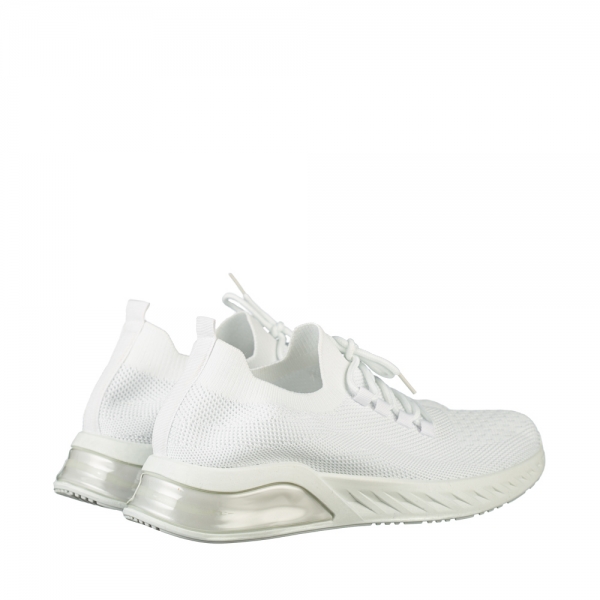 Ανδρικά αθλητικά παπούτσια λευκά από συνθετικό υλικό Amal, 4 - Kalapod.gr