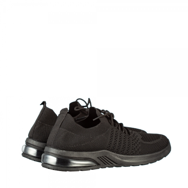 Γυναικεία αθλητικά παπούτσια μαύρα από ύφασμα Sprin, 4 - Kalapod.gr