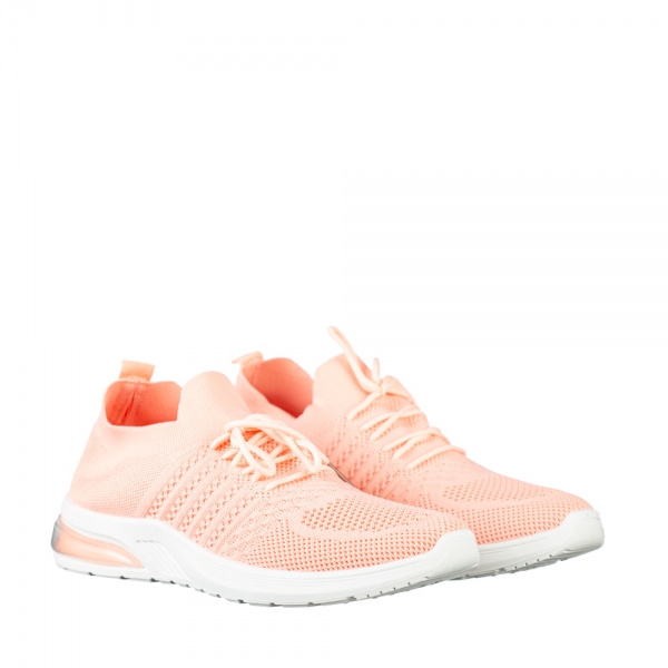 Γυναικεία αθλητικά παπούτσια ροζ από ύφασμα Sprin, 2 - Kalapod.gr