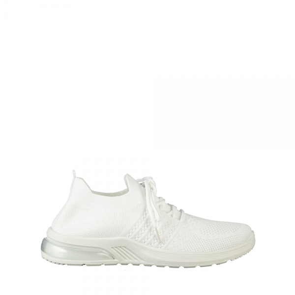 Γυναικεία αθλητικά παπούτσια λευκά από ύφασμα Sprin - Kalapod.gr
