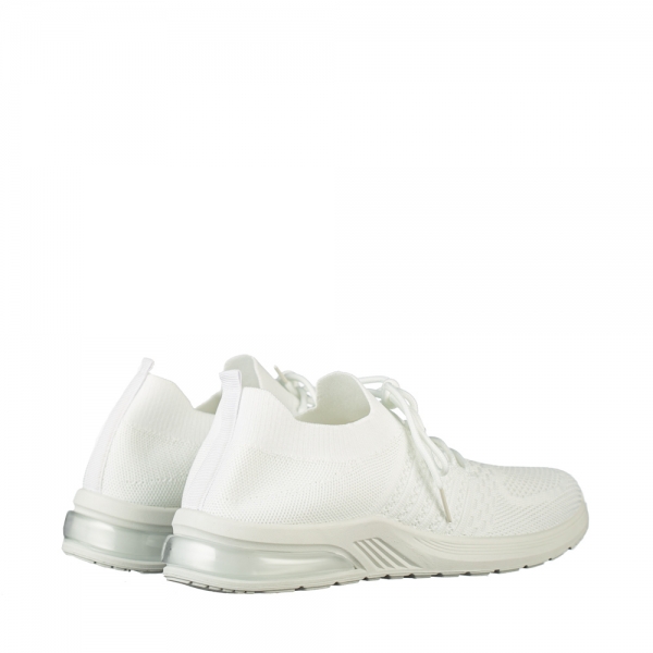 Γυναικεία αθλητικά παπούτσια λευκά από ύφασμα Sprin, 4 - Kalapod.gr