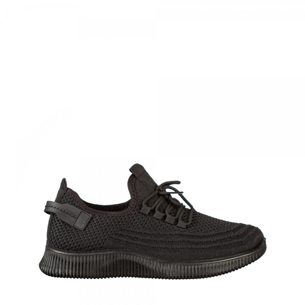 Ανδρικά αθλητικά παπούτσια μαύρα από ύφασμα Galmar - Kalapod.gr