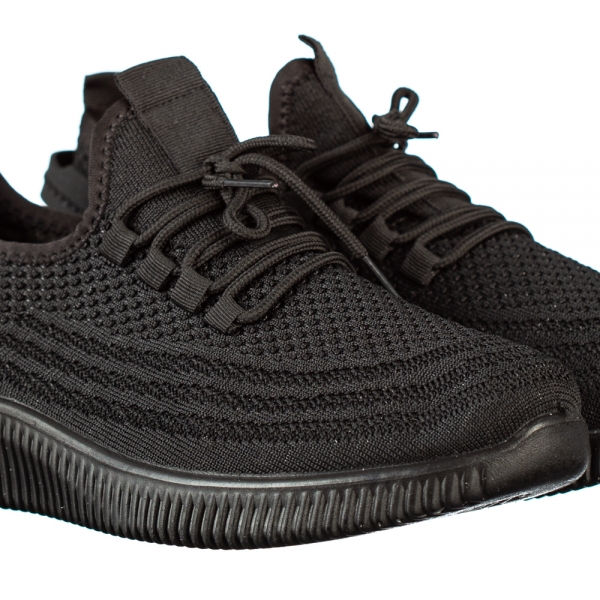 Ανδρικά αθλητικά παπούτσια μαύρα από ύφασμα Galmar, 3 - Kalapod.gr