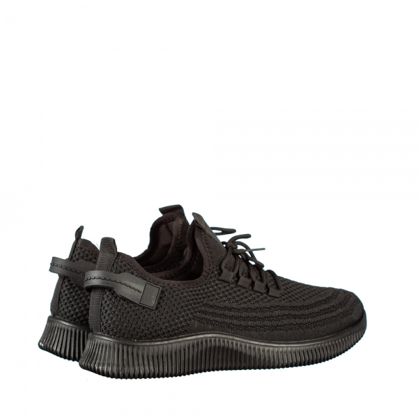 Ανδρικά αθλητικά παπούτσια μαύρα από ύφασμα Galmar, 4 - Kalapod.gr