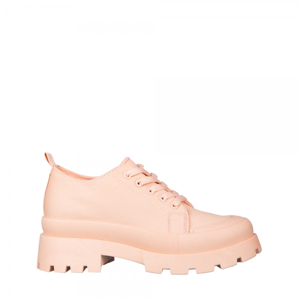 Γυναικεία αθλητικά παπούτσια ροζ από ύφασμα Genie, 2 - Kalapod.gr