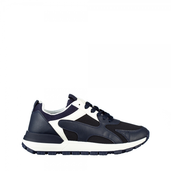 Ανδρικά αθλητικά παπούτσια μπλε από οικολογικό δέρμα και ύφασμα  Conaky - Kalapod.gr