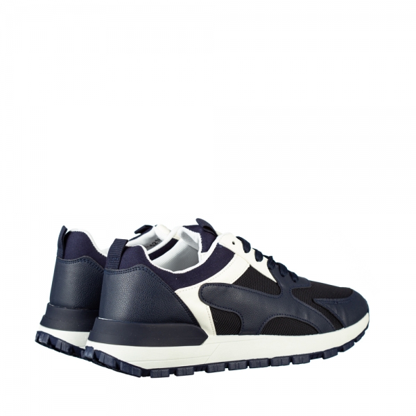 Ανδρικά αθλητικά παπούτσια μπλε από οικολογικό δέρμα και ύφασμα  Conaky, 4 - Kalapod.gr