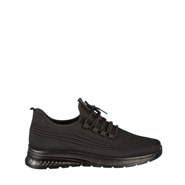 Ανδρικά αθλητικά παπούτσια μαύρα από ύφασμα Tomos, 2 - Kalapod.gr