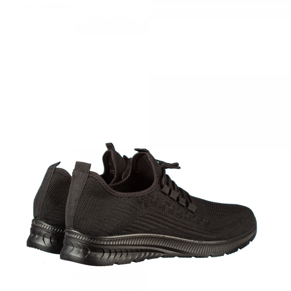 Ανδρικά αθλητικά παπούτσια μαύρα από ύφασμα Lugo, 4 - Kalapod.gr