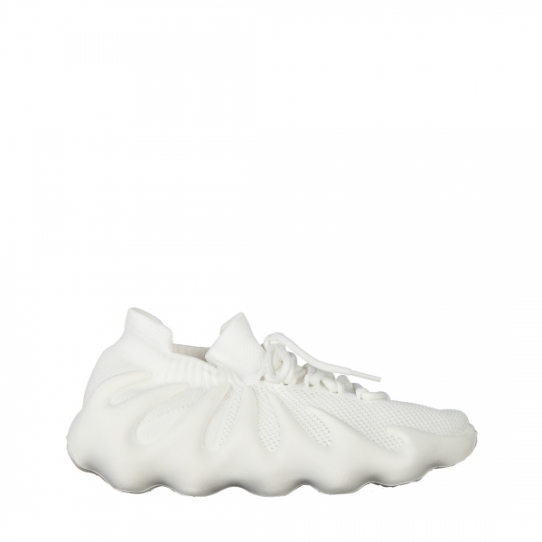 Γυναικεία αθλητικά παπούτσια λευκά από ύφασμα Dioma, 2 - Kalapod.gr