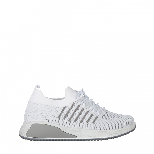 Γυναικεία αθλητικά παπούτσια  λευκά  από ύφασμα   Biriza, 2 - Kalapod.gr