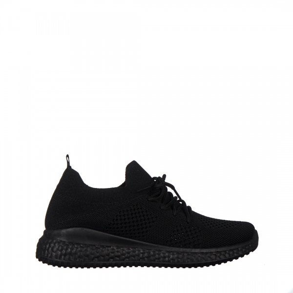 Γυναικεία αθλητικα παπούτσια μαύρα από ύφασμα Eryla, 2 - Kalapod.gr