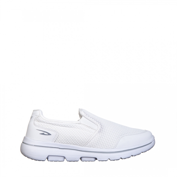 Ανδρικά αθλητικά παπούτσια λευκά από ύφασμα Kadence, 2 - Kalapod.gr