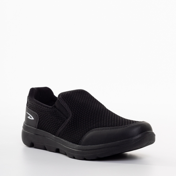 Ανδρικά αθλητικά παπούτσια μαύρα από ύφασμα Kadence - Kalapod.gr