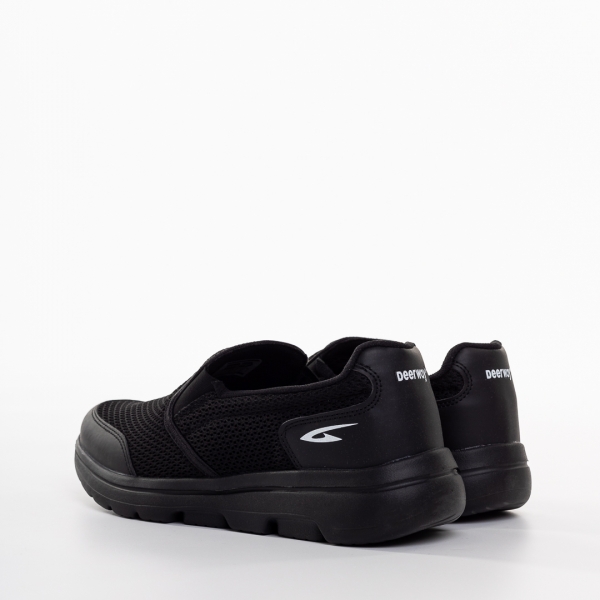 Ανδρικά αθλητικά παπούτσια μαύρα από ύφασμα Kadence, 4 - Kalapod.gr