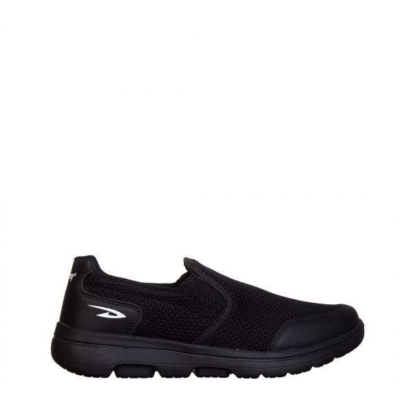Ανδρικά αθλητικά παπούτσια μαύρα από ύφασμα Kadence, 2 - Kalapod.gr