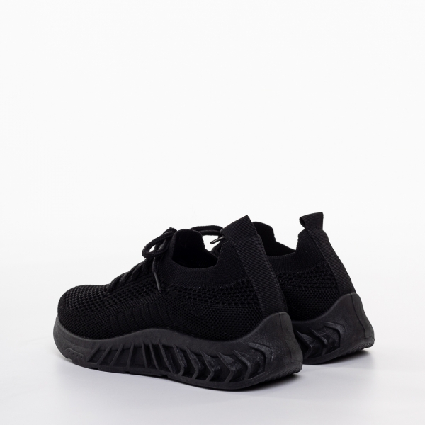 Παιδικά αθλητικά παπούτσια μαύρα από ύφασμα Peyton, 4 - Kalapod.gr