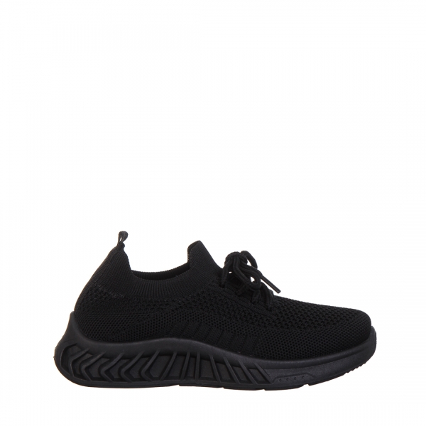 Παιδικά αθλητικά παπούτσια μαύρα από ύφασμα Peyton, 2 - Kalapod.gr