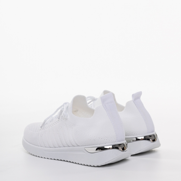 Παιδικά αθλητικά παπούτσια λευκά από ύφασμα Brielle, 4 - Kalapod.gr