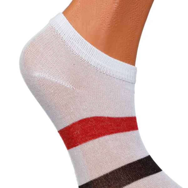 Σετ 2 τεμάχια παιδικές κάλτσες κοντές A-C066 λευκά με ρίγες, 2 - Kalapod.gr