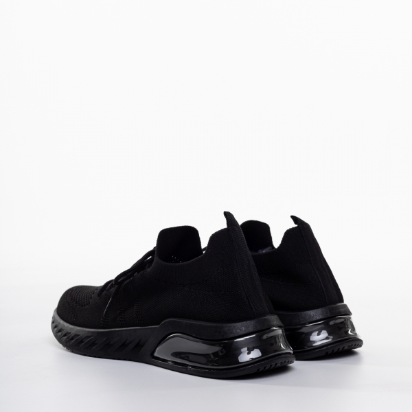 Γυναικεία αθλητικά παπούτσια μαύρα από ύφασμα Kyla, 3 - Kalapod.gr