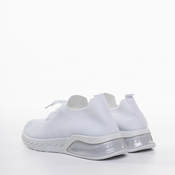 Γυναικεία αθλητικά παπούτσια  λευκά από ύφασμα  Kyla, 3 - Kalapod.gr