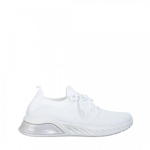 Γυναικεία αθλητικά παπούτσια  λευκά από ύφασμα  Kyla, 2 - Kalapod.gr