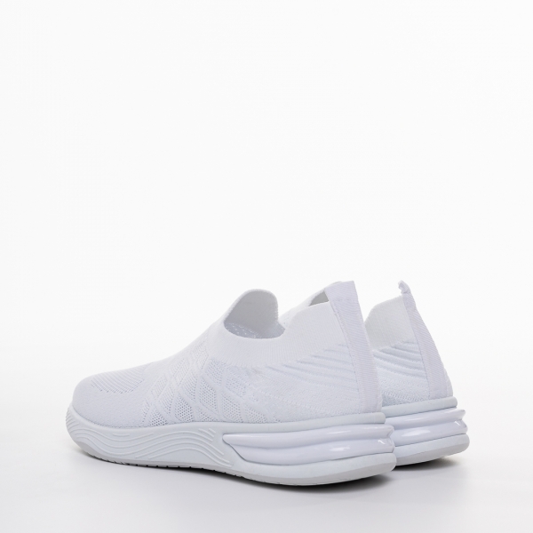 Γυναικεία αθλητικά παπούτσια  λευκά από ύφασμα  Giuliana, 3 - Kalapod.gr