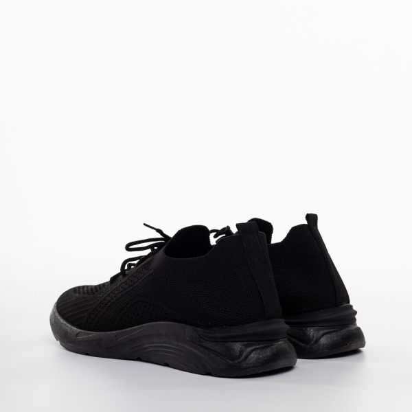 Γυναικεία αθλητικά παπούτσια μαύρα από ύφασμα Journi, 3 - Kalapod.gr