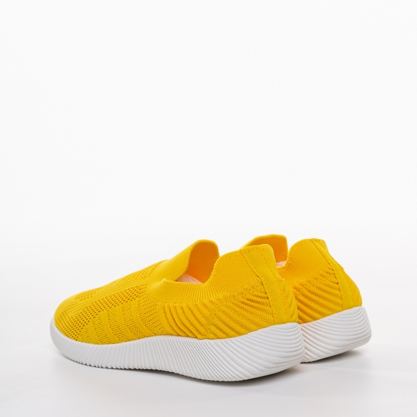 Παιδικά αθλητικά παπούτσια  κίτρινα από ύφασμα  Luna, 3 - Kalapod.gr