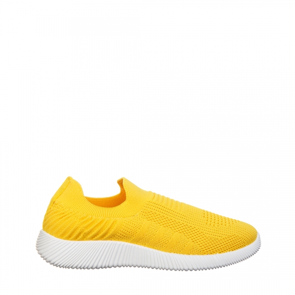 Παιδικά αθλητικά παπούτσια  κίτρινα από ύφασμα  Luna, 2 - Kalapod.gr